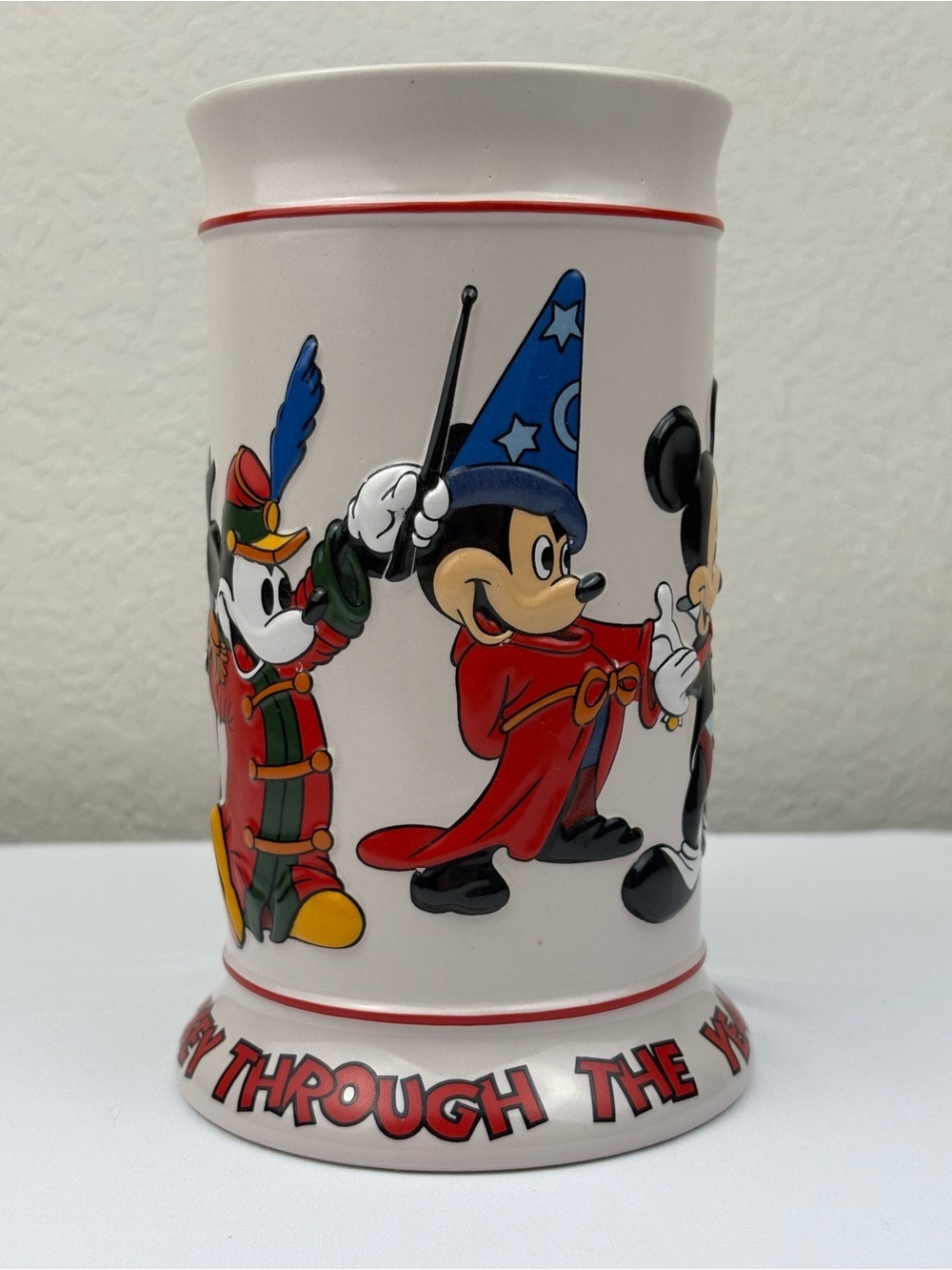 Disney Ceramarte Mickey Mouse through The Years ceramic beer stein tankard